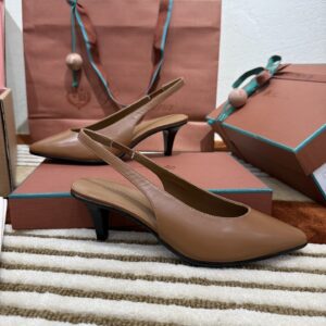 Loropiana Leather Sling Back Pumps
